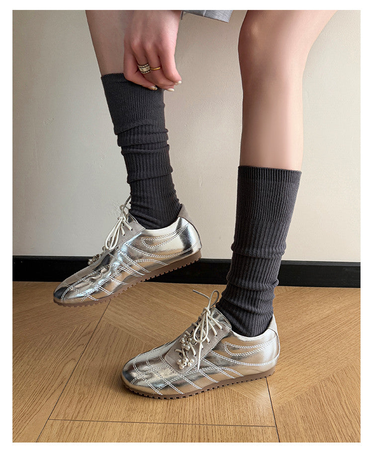 Karin Luna Casual Shoes Series~  In stock Xiaohongshu Hot-Selling Lace-Up Thick-Soled Deep Mouth Single Shoes