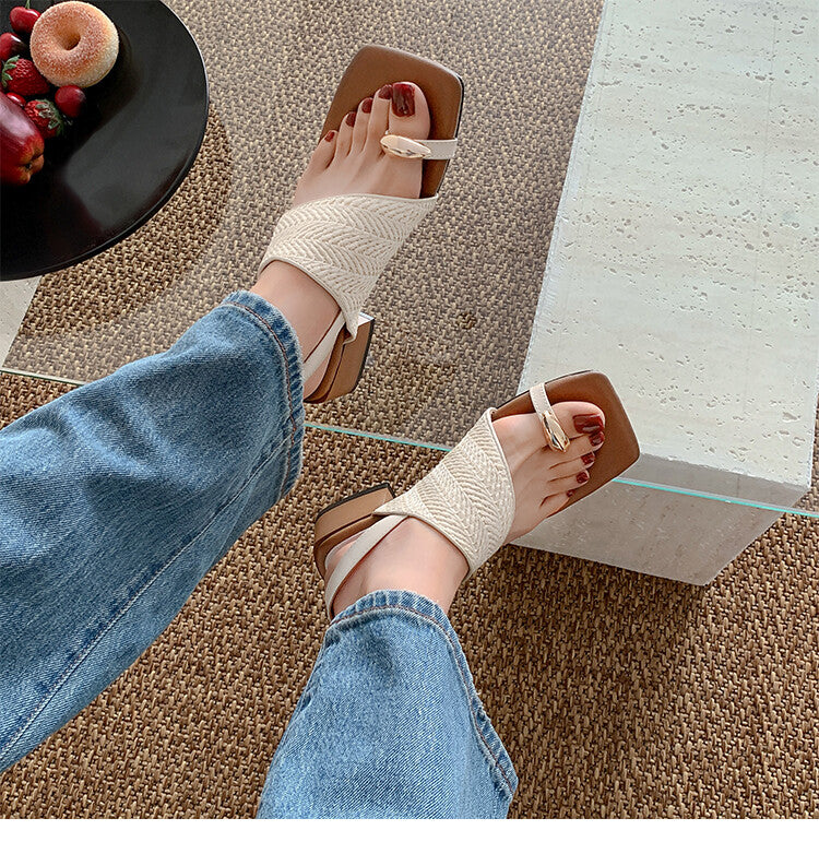 Karin Luna Hot Item Hot Item Spot Goods Featured Bestsellers Holiday Style Woven Sofa Sandals