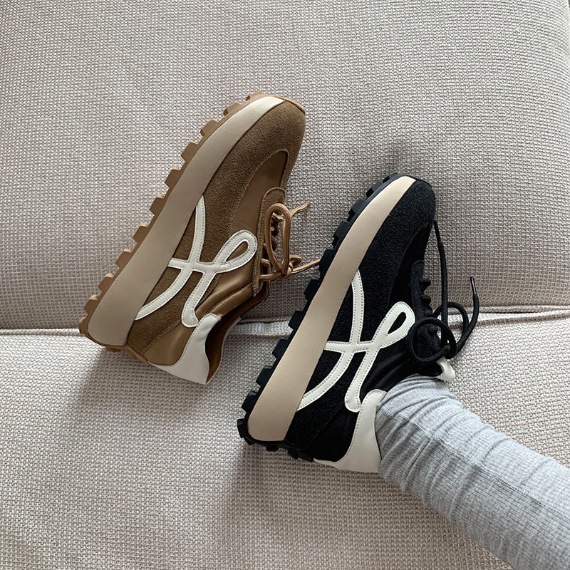 Karin Luna Casual Shoes Series~  In Stock Hot-Selling Versatile Lace-Up Thick-Soled Deep Mouth Single Shoes