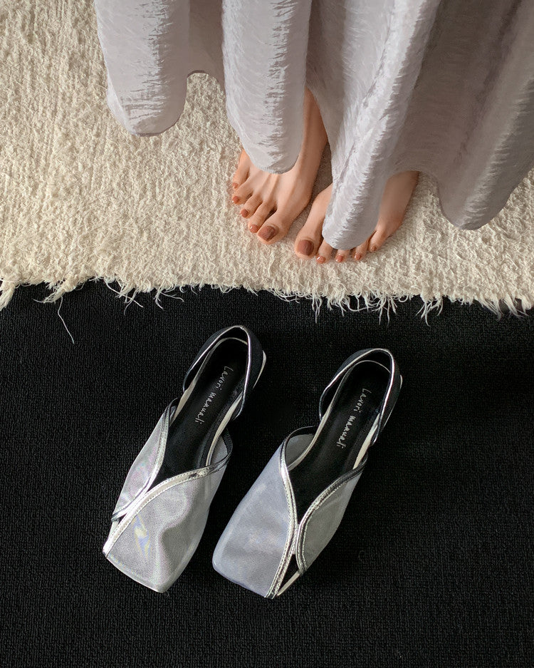 Karin Luna In Stock Spot Goods  Square Toe Mesh Sandals