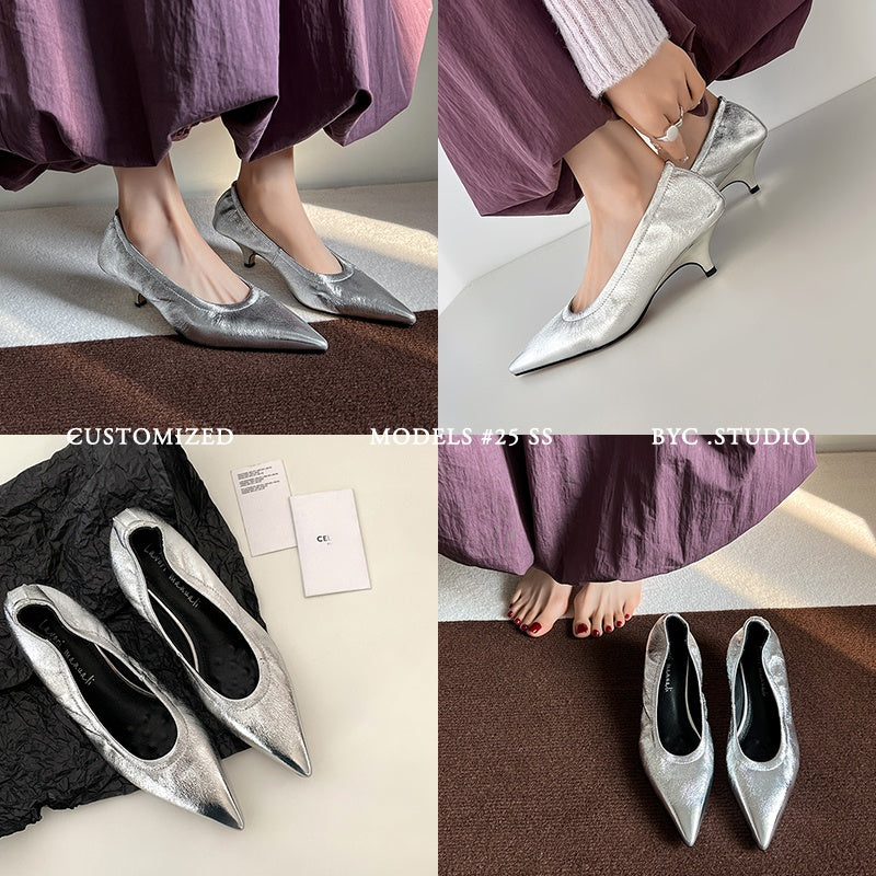 Karin Luna In Stock Spot Goods    Vintage Classic Style Shallow Mouth Single Shoes