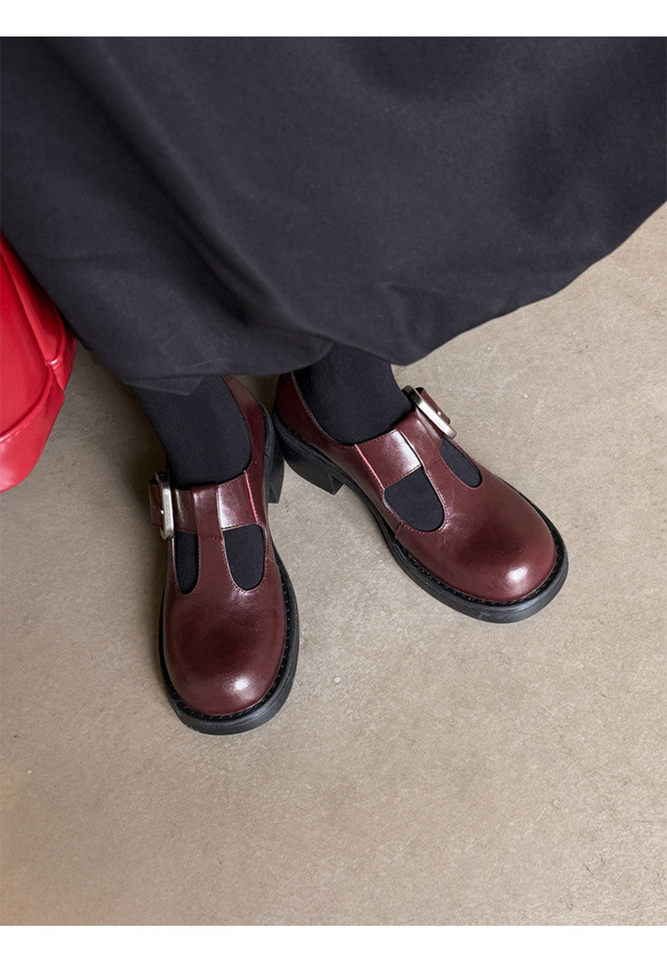 Karin Luna In Stock Spot Goods round Head t Round Toe British Style Single Shoes