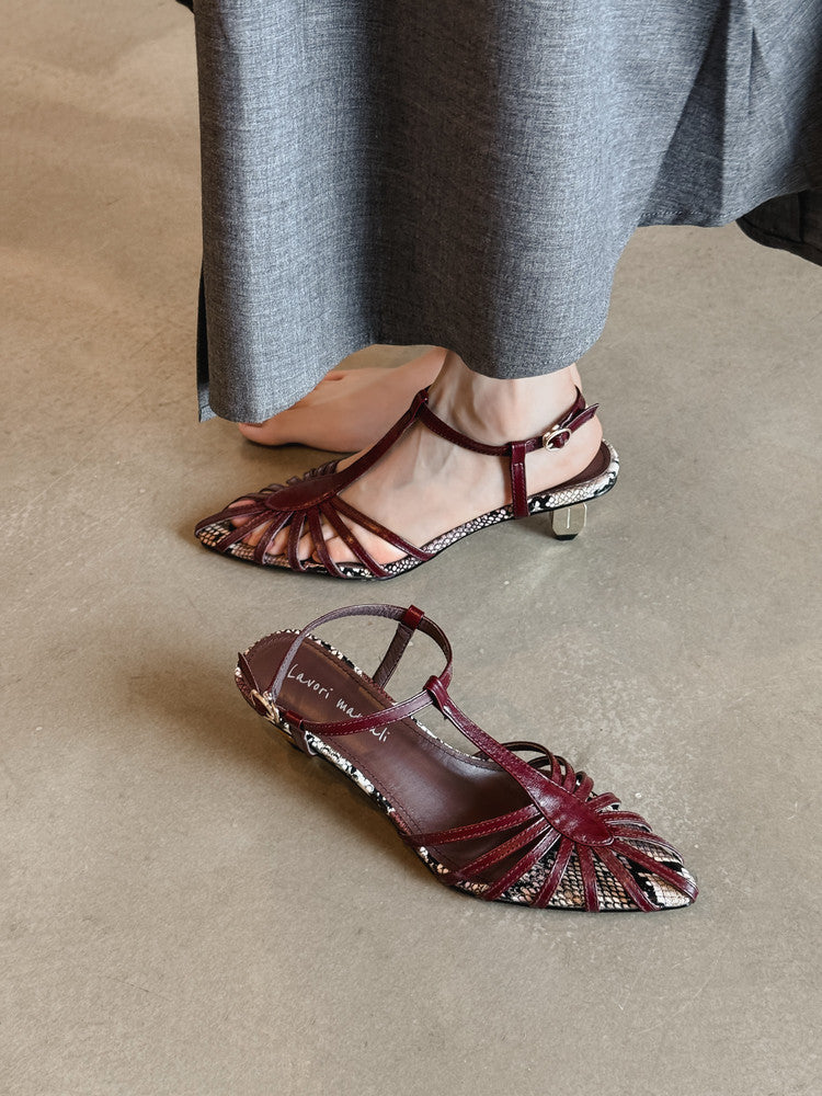 Karin Luna In Stock Spot Goods Open-toe French Style Metal Heel Sandals