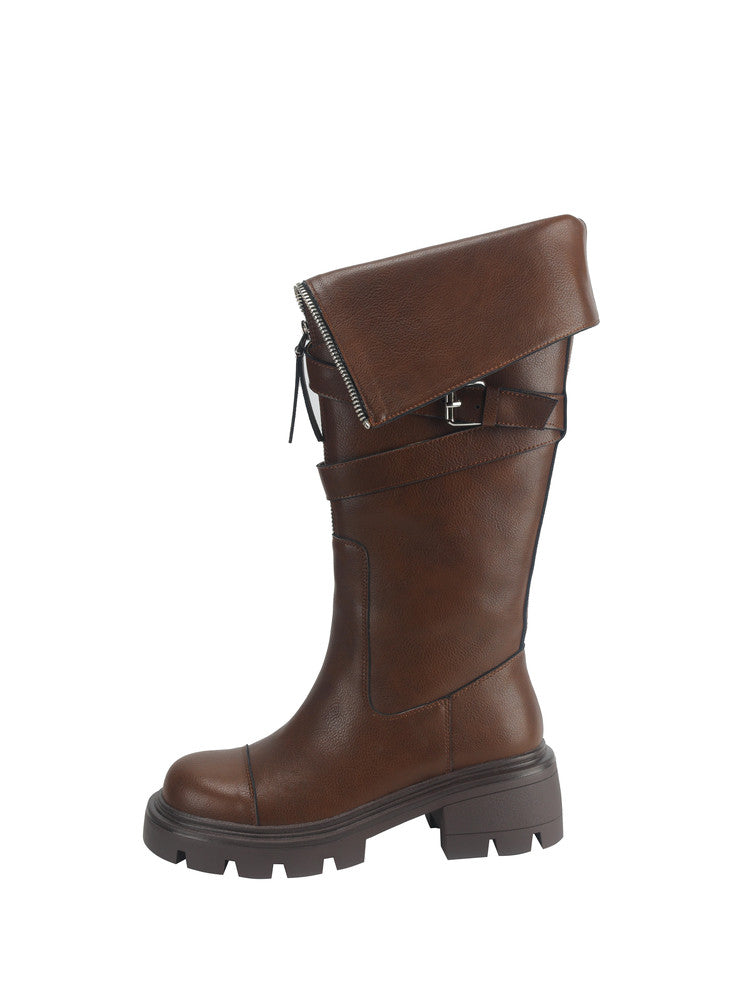 Karin Luna In Stock In-stock Foldable Niche Thick-soled Knight Boots