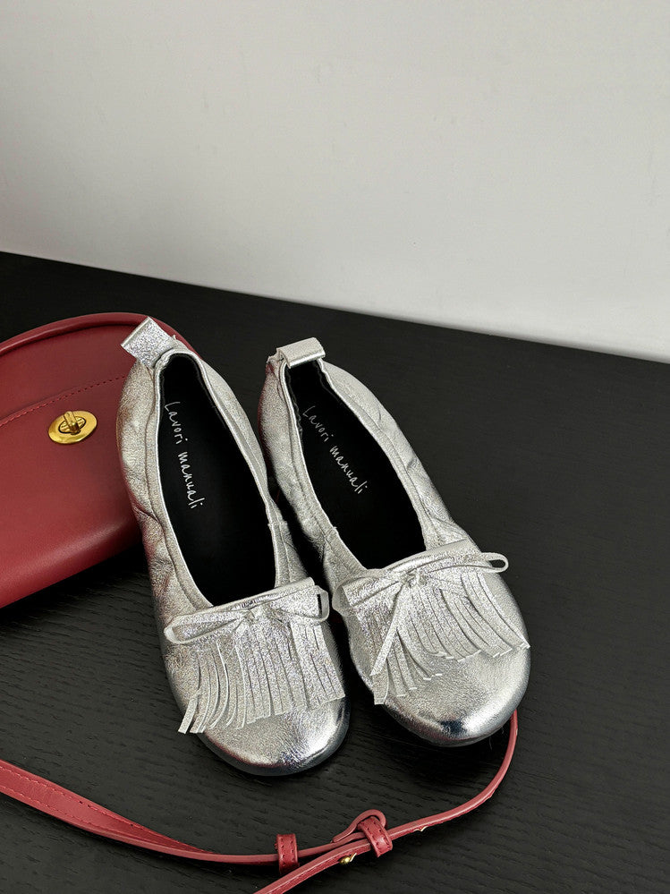 Karin Luna In Stock Spot Goods   Tassel Round Toe Hidden Wedge Mary Jane Shoes