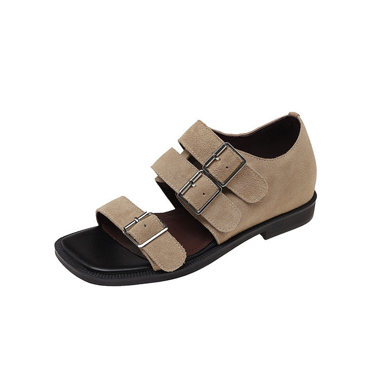 Karin Luna In Stock Spot Goods   Casual Belt Buckle Thick-soled Versatile Sandals