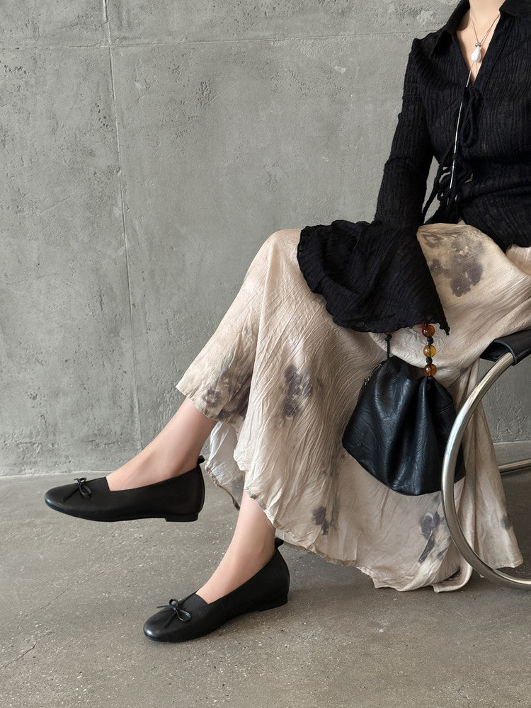 Karin Luna Full Layer Inside and Out~Basic Versatile Bow Hidden Heel Shoes