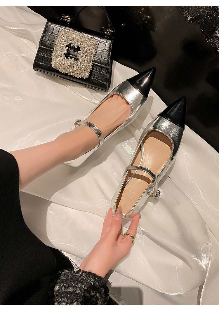 Karin Luna In Stock  Spot Goods In Stock  Classic Color Block Pointed Toe Hot-Selling Elegant Stiletto Pumps
