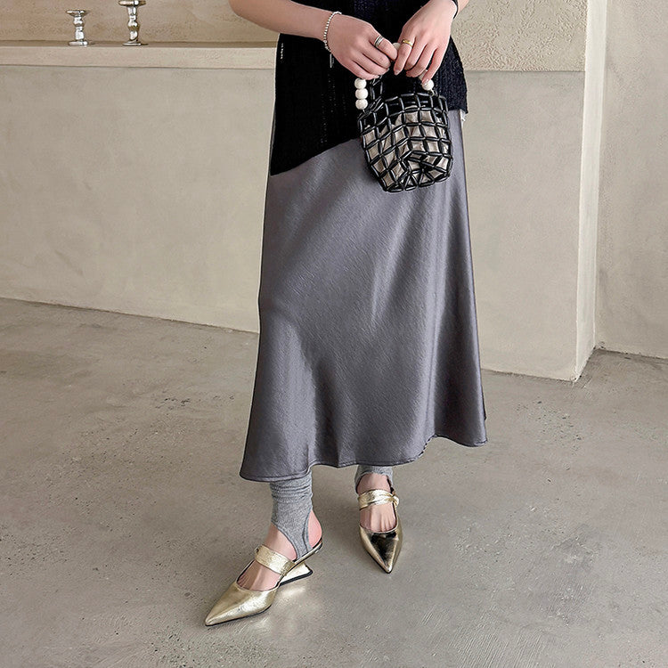 Karin Luna In Stock Spot Goods  Pointed Toe Irregular Heel Elegant Retro Strap Slippers