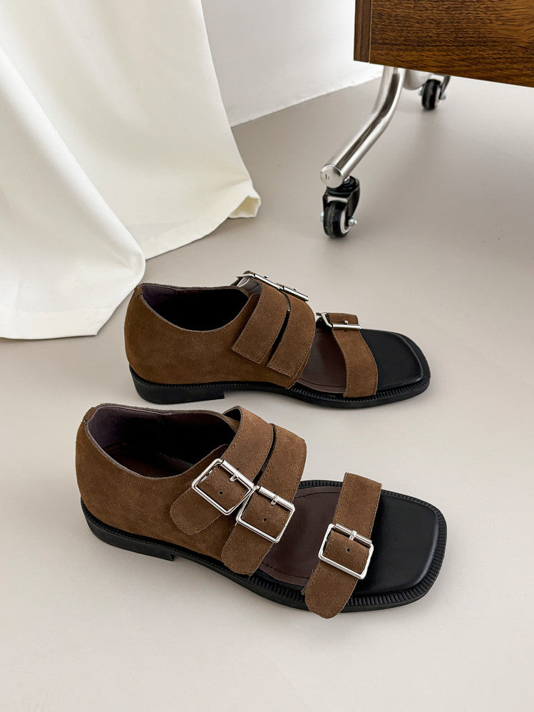Karin Luna In Stock Spot Goods   Casual Belt Buckle Thick-soled Versatile Sandals
