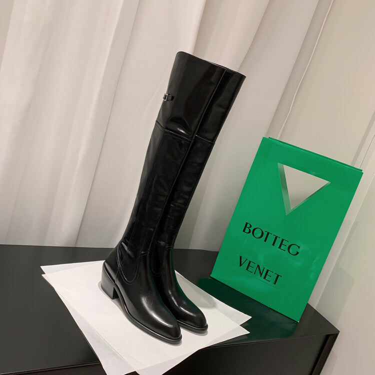 Karin Luna exploded  Three versions exploded Single Fleece Lining Fur Collar Version  Thick Fur Collar Foldable Hot-Selling Full Cowhide Pointed Toe Chunky Heel Classic Style