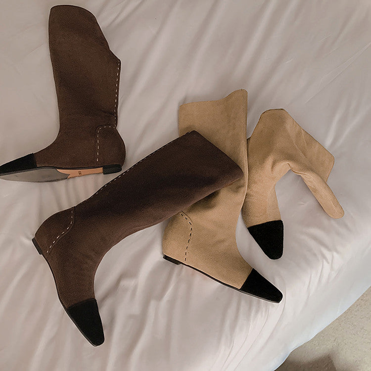 Karin Luna Color Block Inner Height Increase Mid-Calf Boots