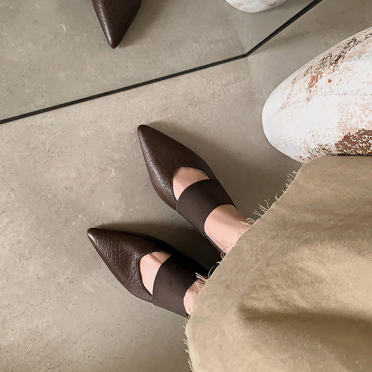 Karin Luna  Popular Pointed Toe Hidden Heel Strap Single Shoes