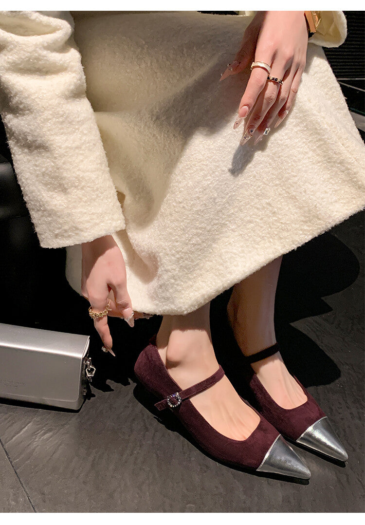 Karin Luna In Stock  Spot Goods In Stock  Classic Color Block Pointed Toe Hot-Selling Elegant Stiletto Pumps