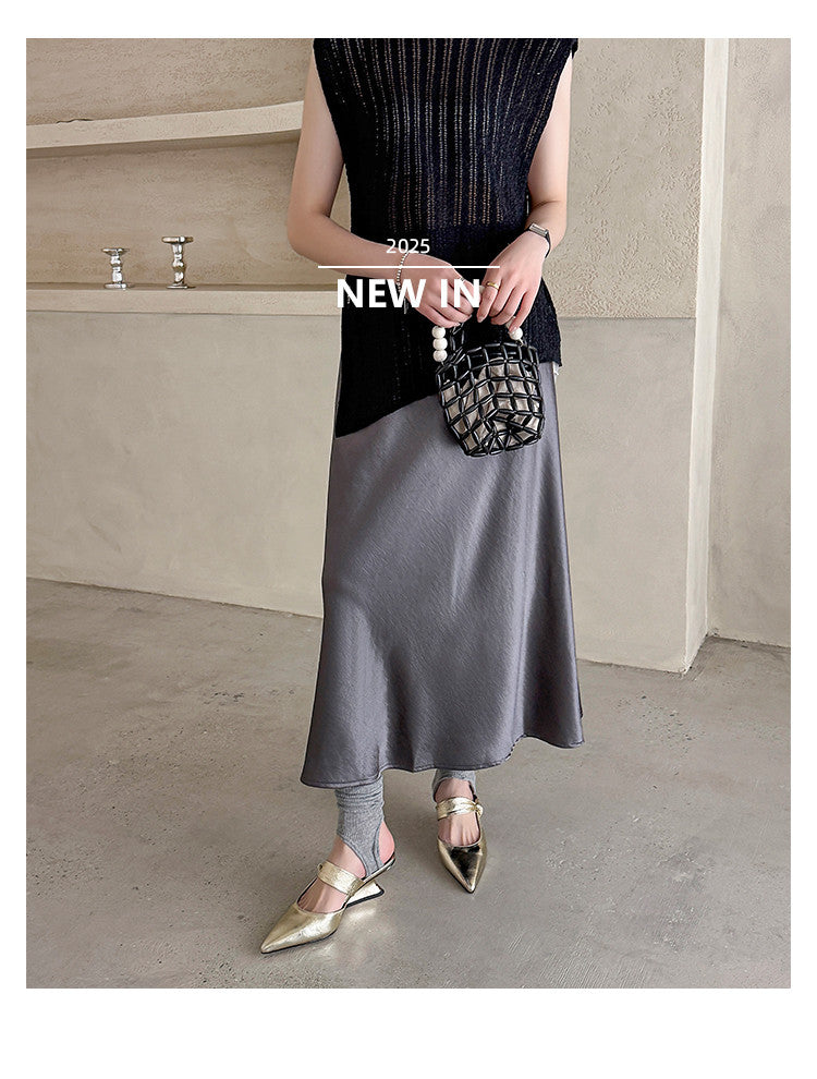 Karin Luna In Stock Spot Goods  Pointed Toe Irregular Heel Elegant Retro Strap Slippers