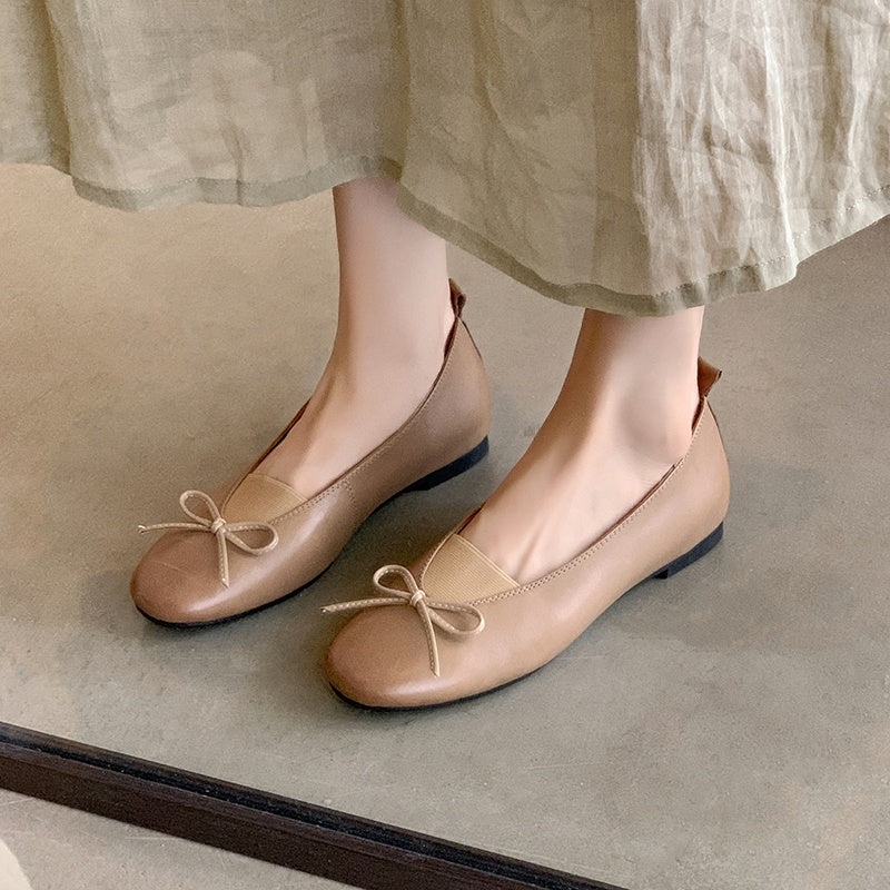 Karin Luna Full Layer Inside and Out~Basic Versatile Bow Hidden Heel Shoes
