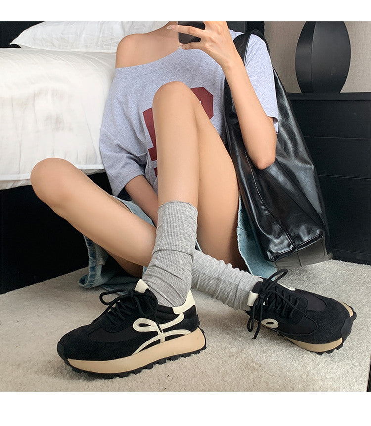 Karin Luna Casual Shoes Series~  In Stock Hot-Selling Versatile Lace-Up Thick-Soled Deep Mouth Single Shoes