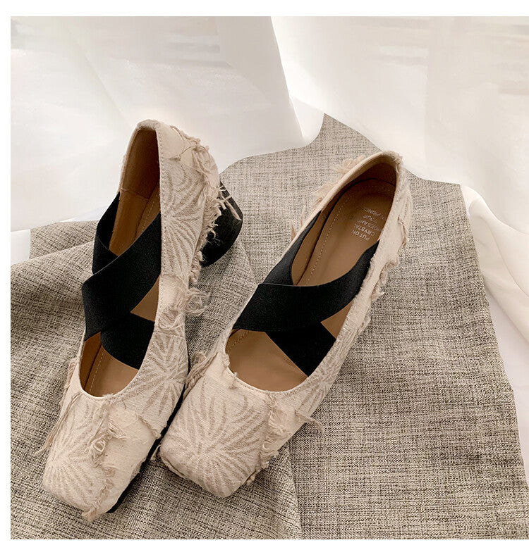 Karin Luna Chinese Pop is the Top Flow~ Orchid Pavilion Preface  New Chinese Style National Aesthetics Retro Cross Strap Mary Jane Shoes