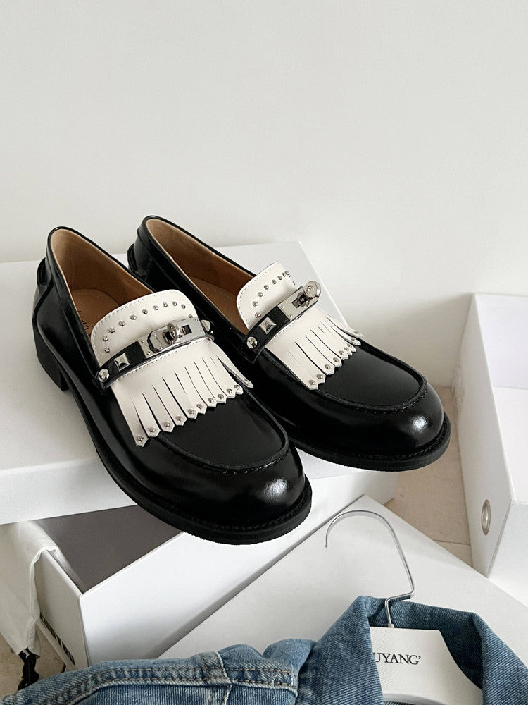 Karin Luna Casual Shoes Series~ Spot Goods Spot Goods Hot-selling Tassel Element Small Gold Buckle Single Shoes