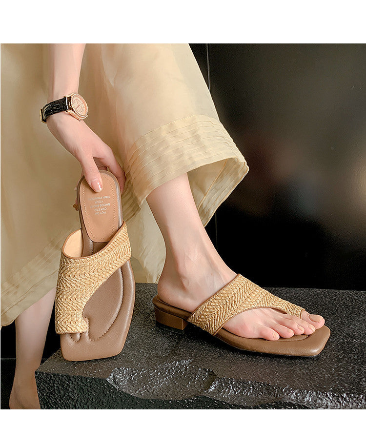 Karin Luna Bestseller  Popular  Data Hot-Selling Toe-Clip Straw Vacation Style Slippers