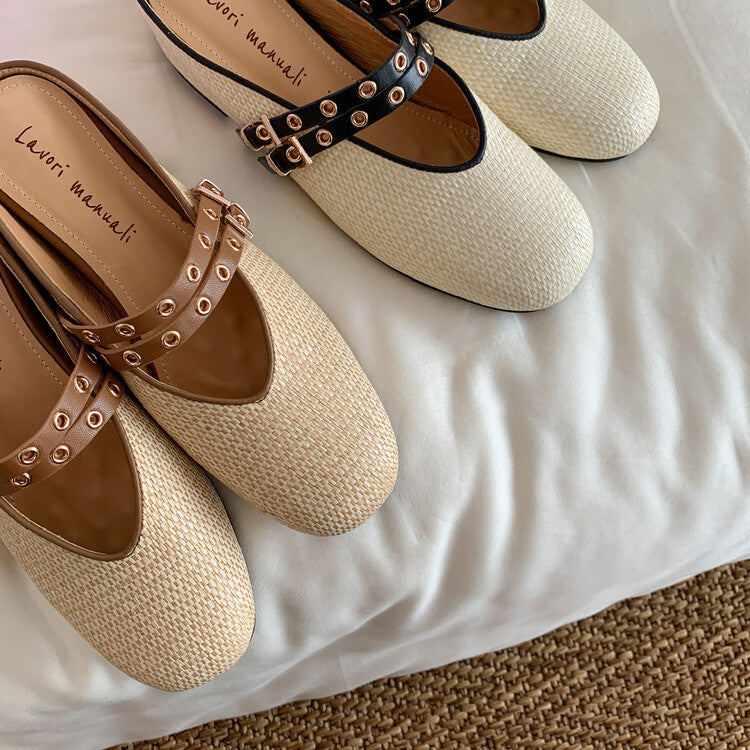 Karin Luna  Closed-Toe Woven Style Height-Increasing Slippers