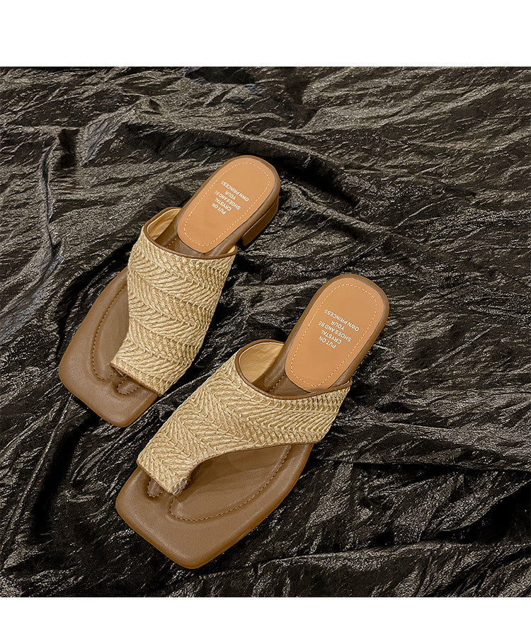 Karin Luna Bestseller  Popular  Data Hot-Selling Toe-Clip Straw Vacation Style Slippers