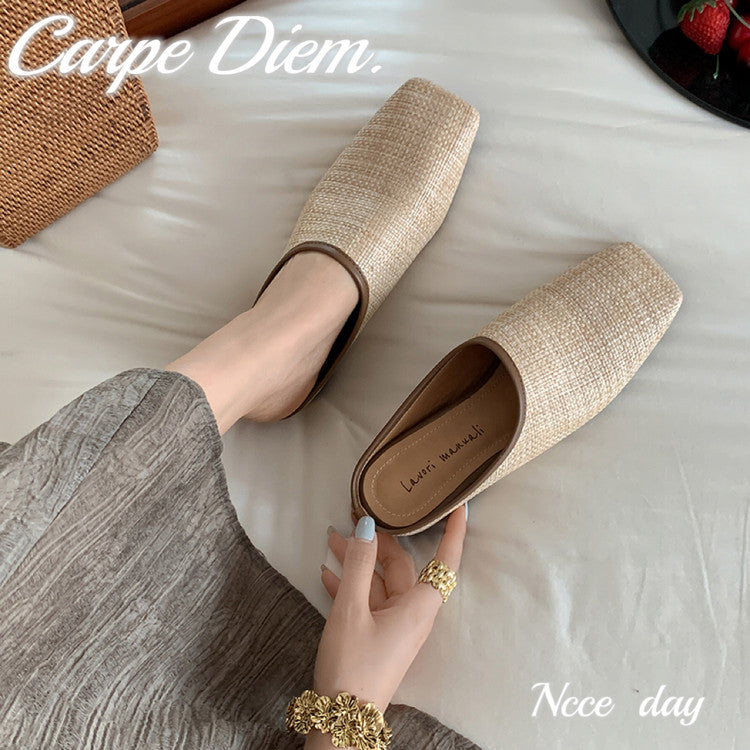 Karin Luna In Stock Spot Goods Baotou Vacation Style Height-Increasing Slippers