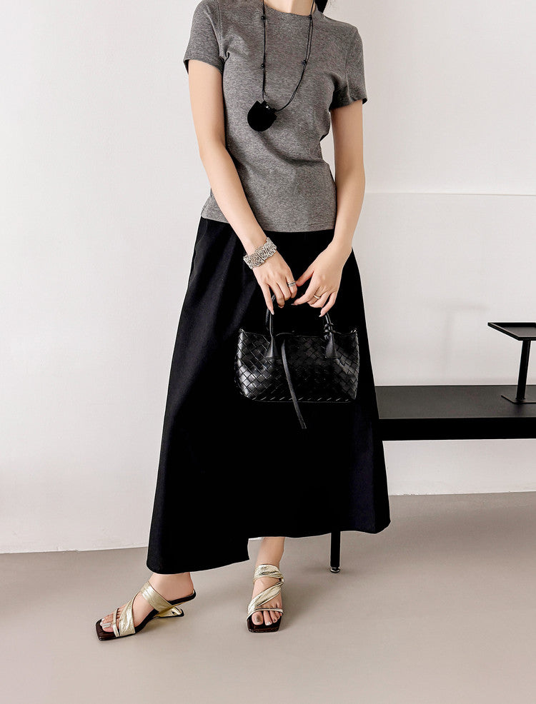 Karin Luna In Stock Spot Goods Minimalist Style Square-Toed Irregular Heel Slippers