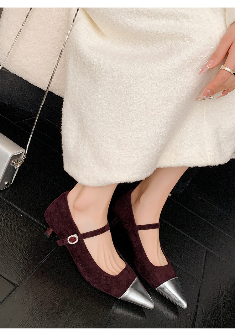 Karin Luna In Stock  Spot Goods In Stock  Classic Color Block Pointed Toe Hot-Selling Elegant Stiletto Pumps