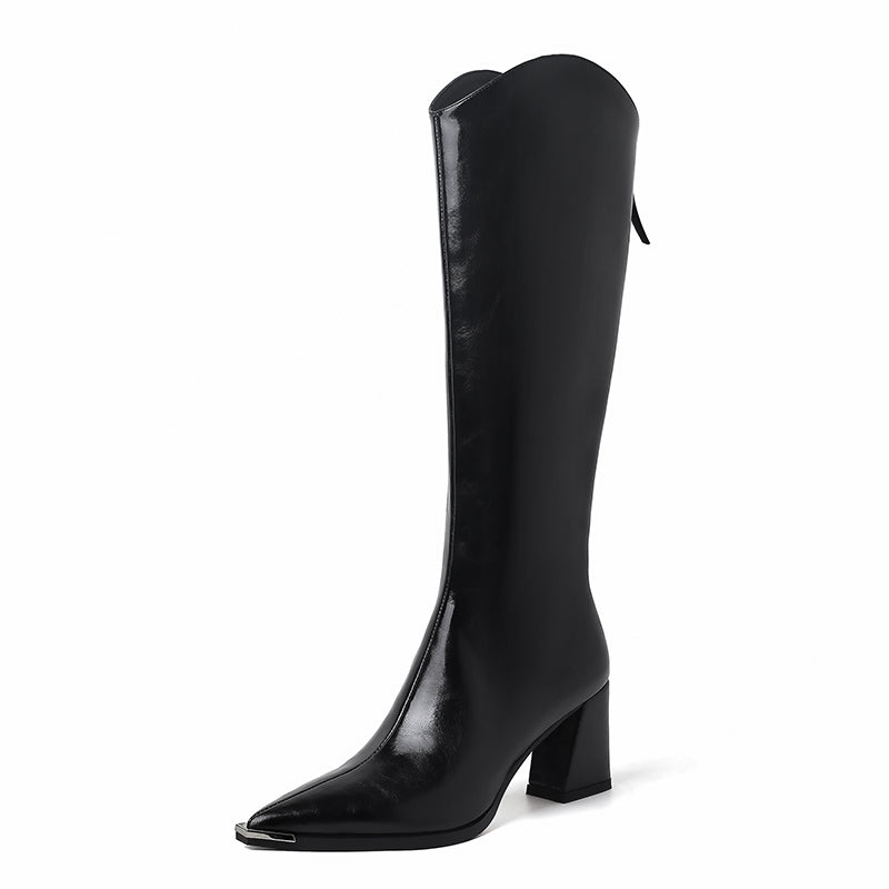 Karin Luna In Stock In-stock Pointed Toe Elegant High Heels v Slimming Effect Long Boots
