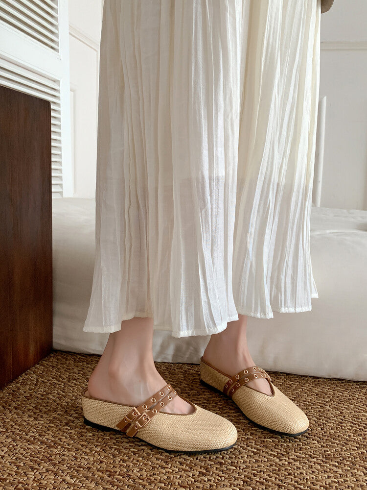 Karin Luna  Closed-Toe Woven Style Height-Increasing Slippers