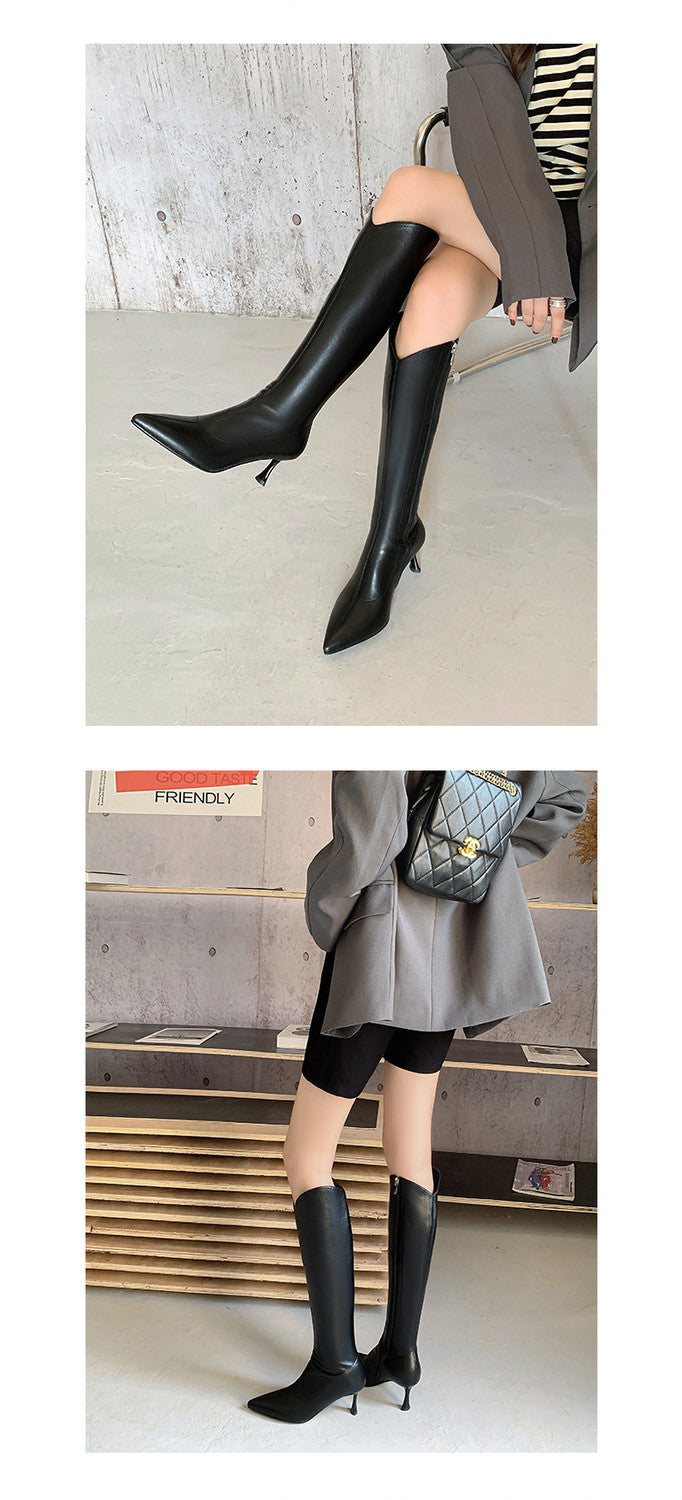 Karin Luna Elegant Style v Pointed Toe Stiletto Long Boots
