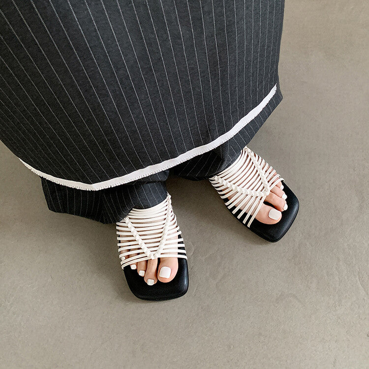 Karin Luna In Stock Spot Goods  Resort Style Handwoven Flat Sole Slippers