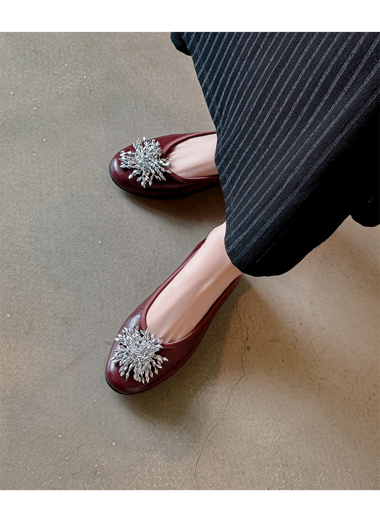 Karin Luna Full Leather Inside and Out~Gorgeous Fireworks Flat Granny Shoes