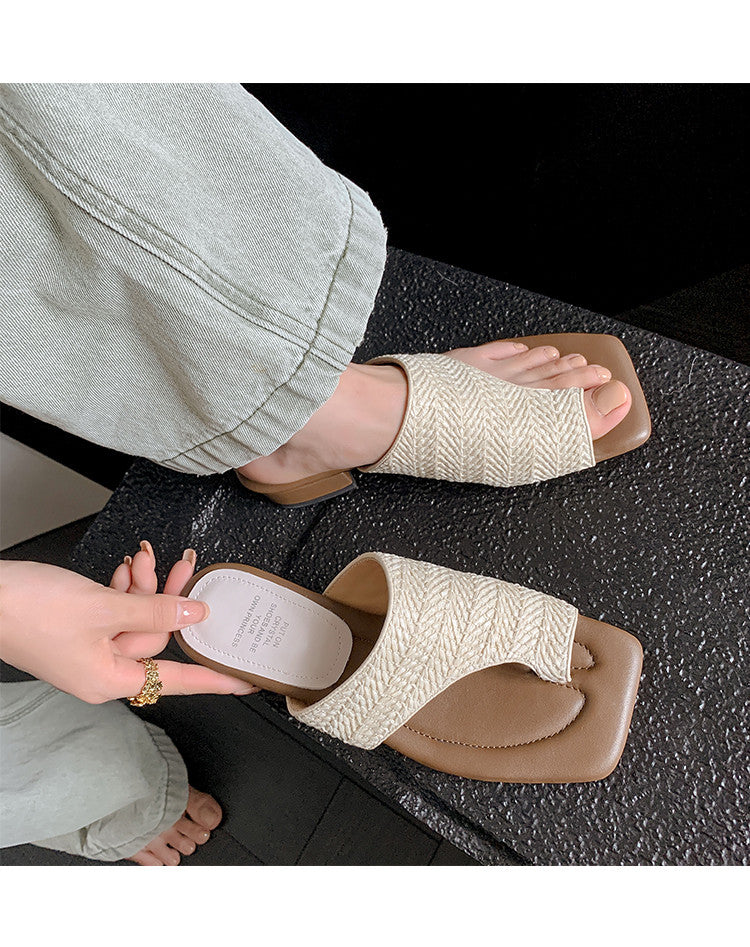 Karin Luna Bestseller  Popular  Data Hot-Selling Toe-Clip Straw Vacation Style Slippers
