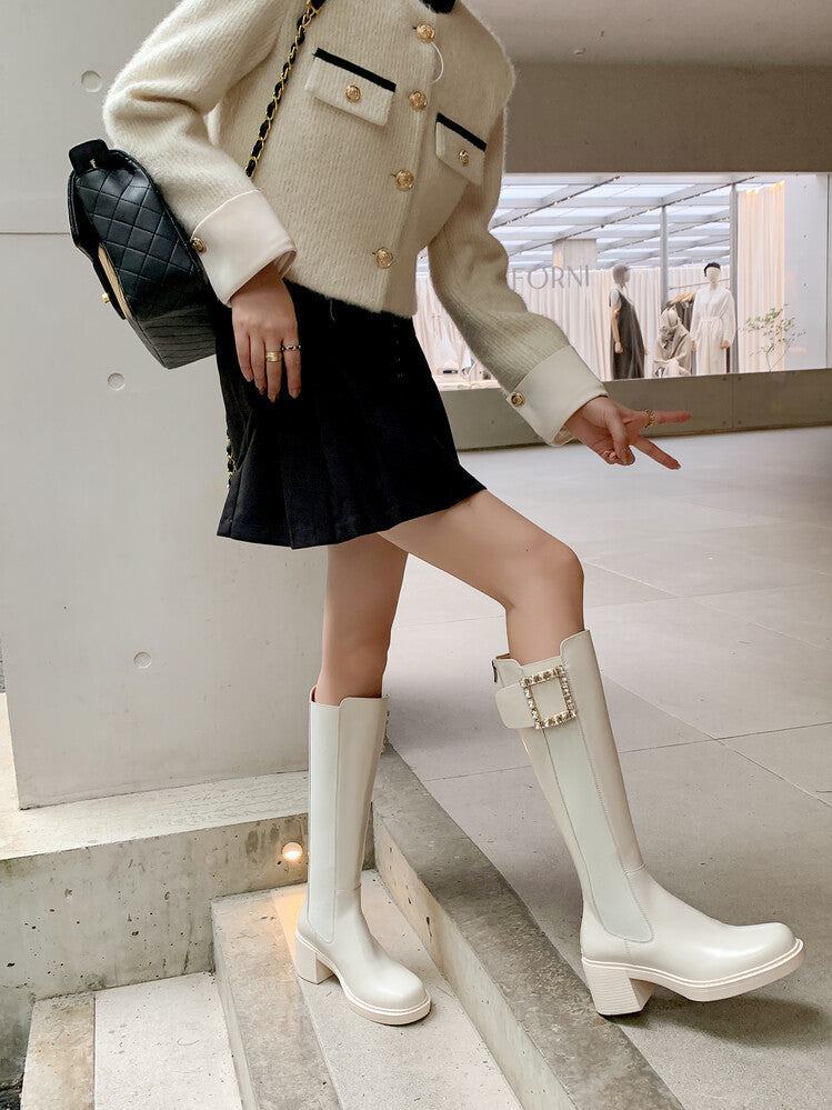Karin Luna Bestseller Spot Goods Exquisiteness round Head Elastic Long Boots