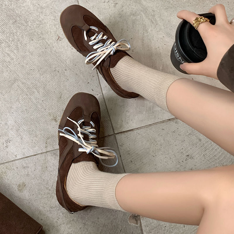 Karin Luna In Stock Spot Goods Casual Style Suede Lace-Up Height-Increasing Popular Single Shoes
