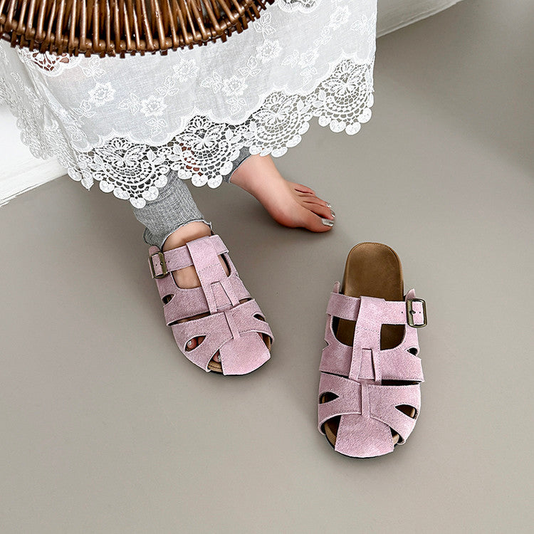 Karin Luna Full Layer Inside and Out~Basic Versatile Perforated Round Toe Birkenstock Slippers