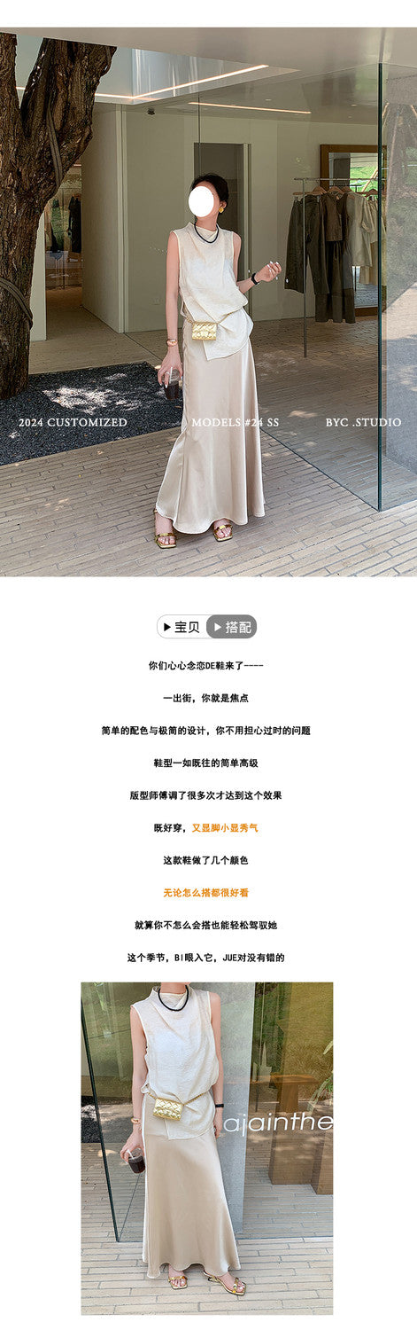 Karin Luna In Stock Spot Goods   Sequin One-Strap Irregular Heel Sofa Insole Sandals