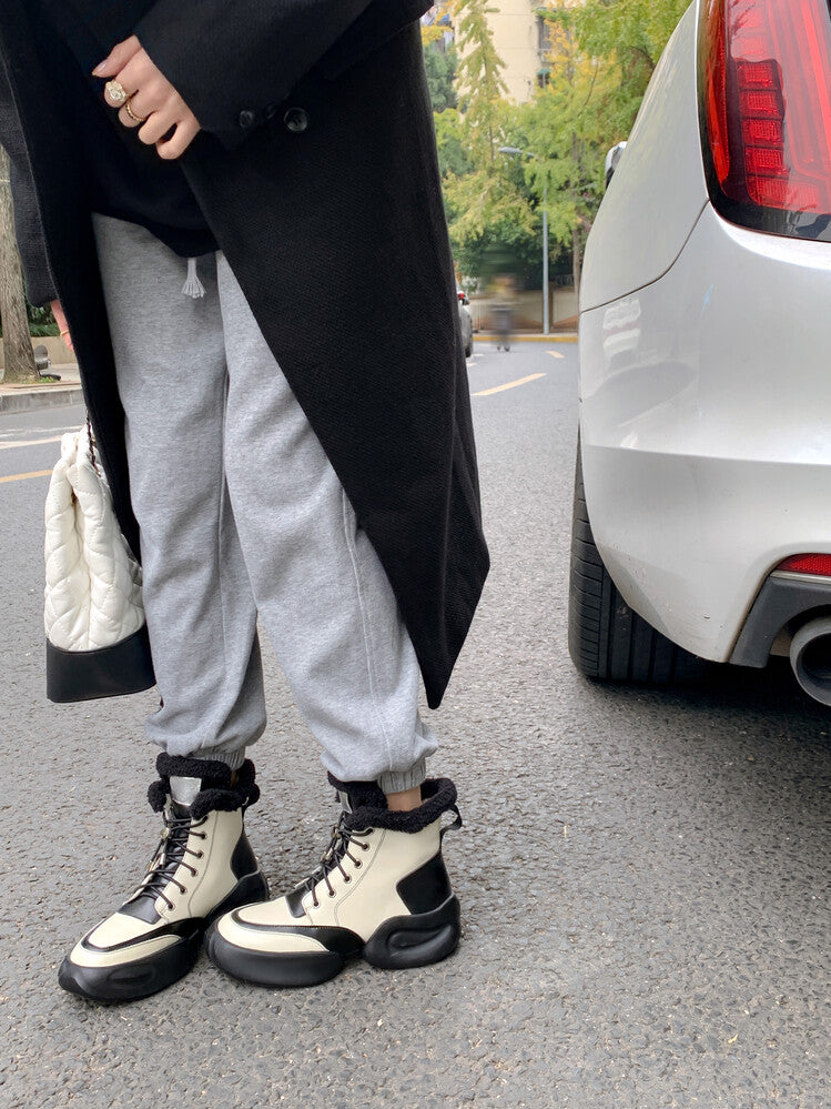 Karin Luna In Stock  Spot Goods  Hot-selling Sports Thick Sole Thickened Fur Snow Boots Full cowhide