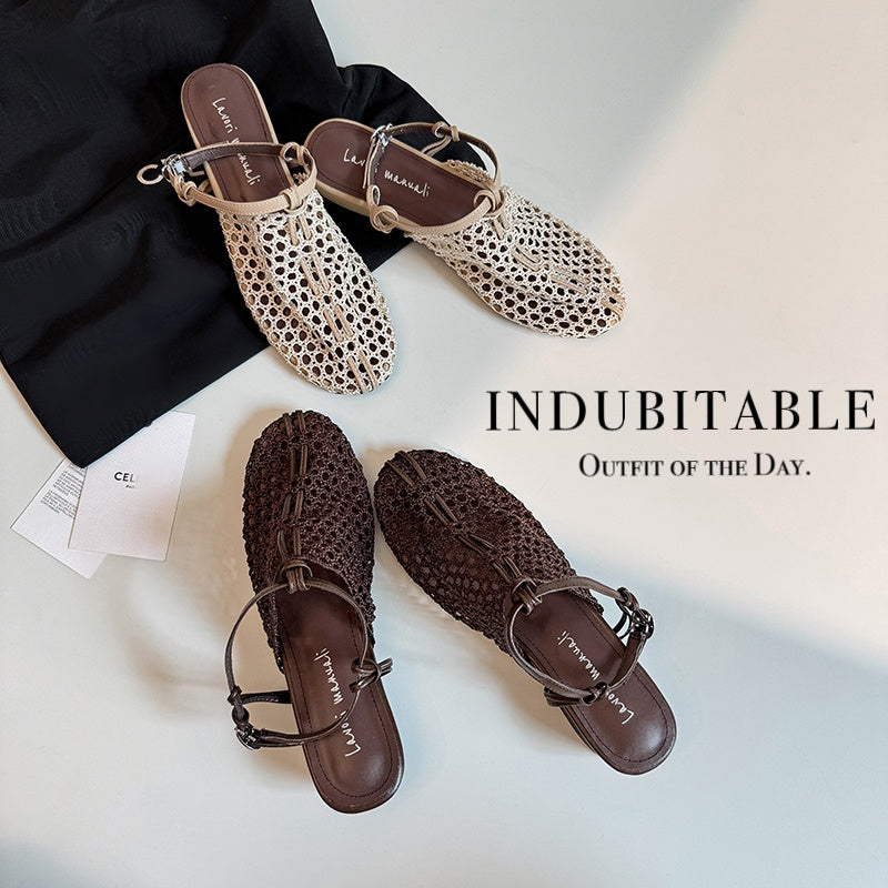 Karin Luna In Stock Spot Goods  Resort Style Series~Casual woven closed-toe flat sandals