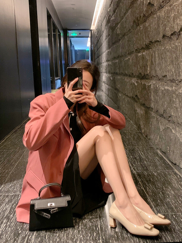 Karin Luna In Stock Spot Goods Classic Bestseller Ferragamo Full Leather Inside and Out Commuting Four Seasons Can Be Worn！