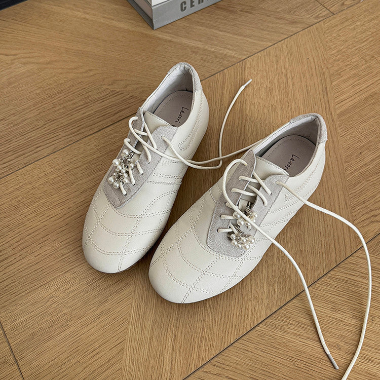 Karin Luna Casual Shoes Series~  In stock Xiaohongshu Hot-Selling Lace-Up Thick-Soled Deep Mouth Single Shoes