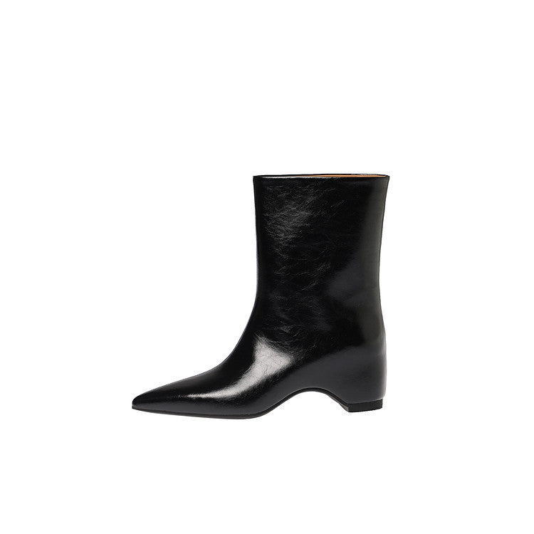 Karin Luna Elegant Pointed Toe Hidden Wedge Short Boots