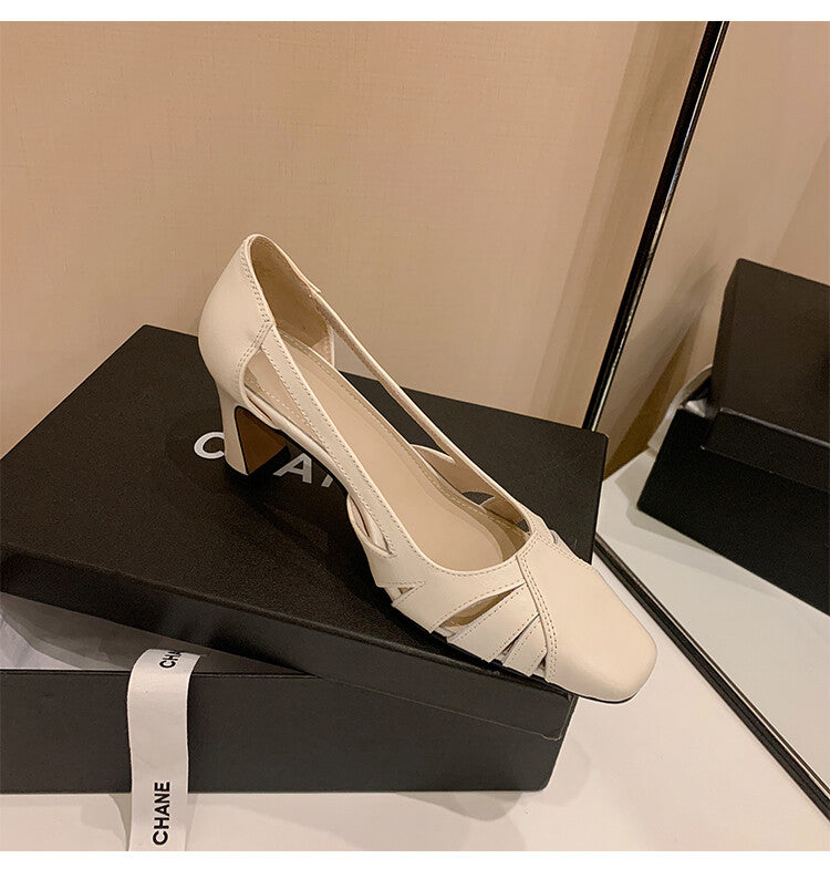 Karin Luna Hot-Selling Retro Big Item Big Goods Available for sale all seasons French-style Hollow Out Single Shoes Full leather inside and out