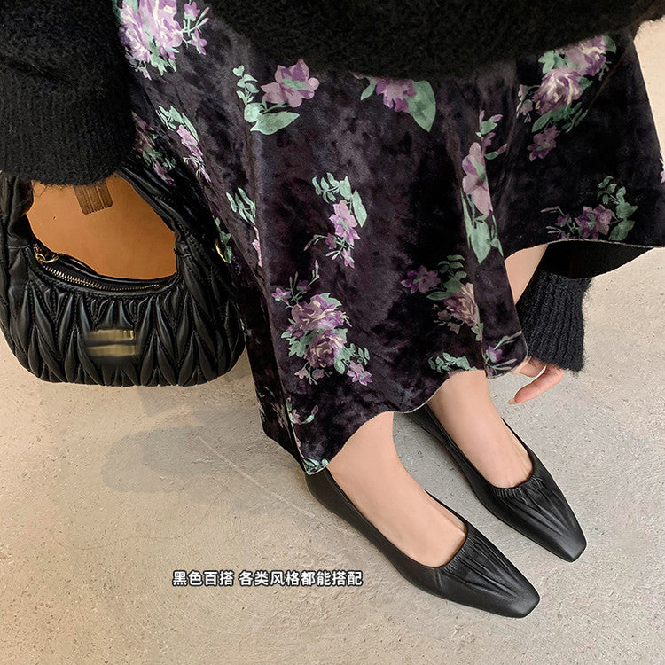 Karin Luna In Stock Spot Goods    Vintage Classic Style Shallow Mouth Single Shoes