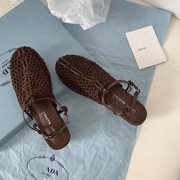 Karin Luna In Stock Spot Goods  Resort Style Series~Casual woven closed-toe flat sandals