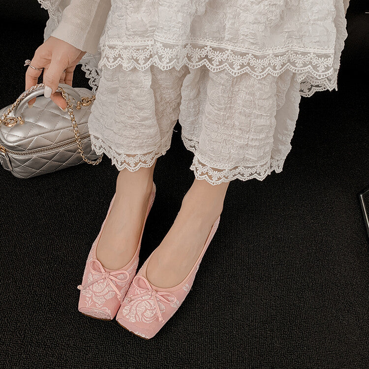 Karin Luna In Stock  In stock  Vintage Chinese Style Embroidered Rose~ Butterfly Knot Granny Shoes