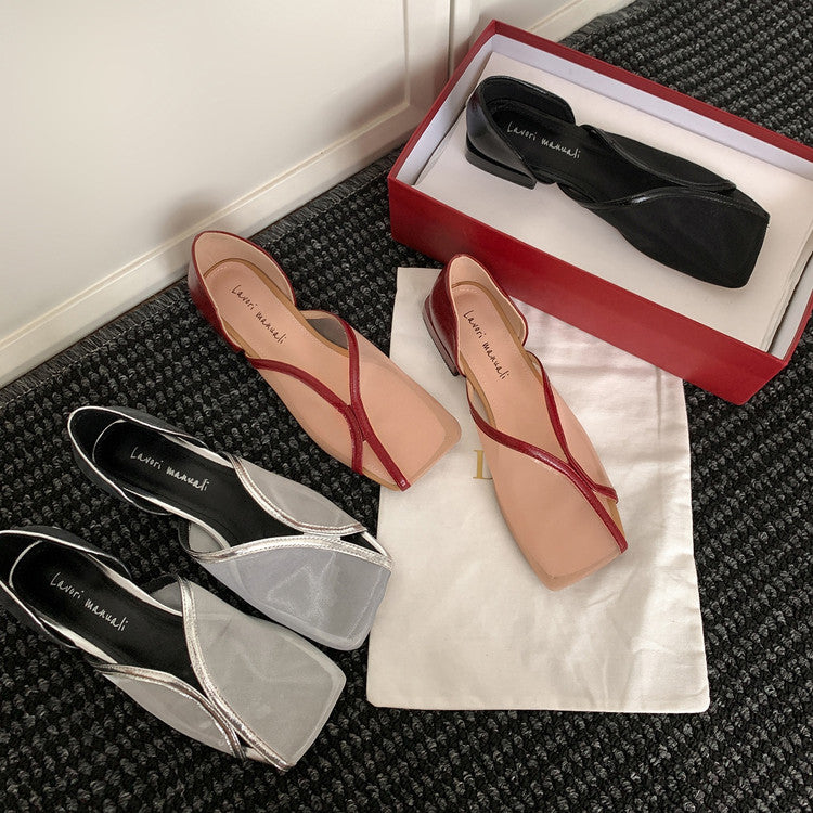 Karin Luna In Stock Spot Goods  Square Toe Mesh Sandals