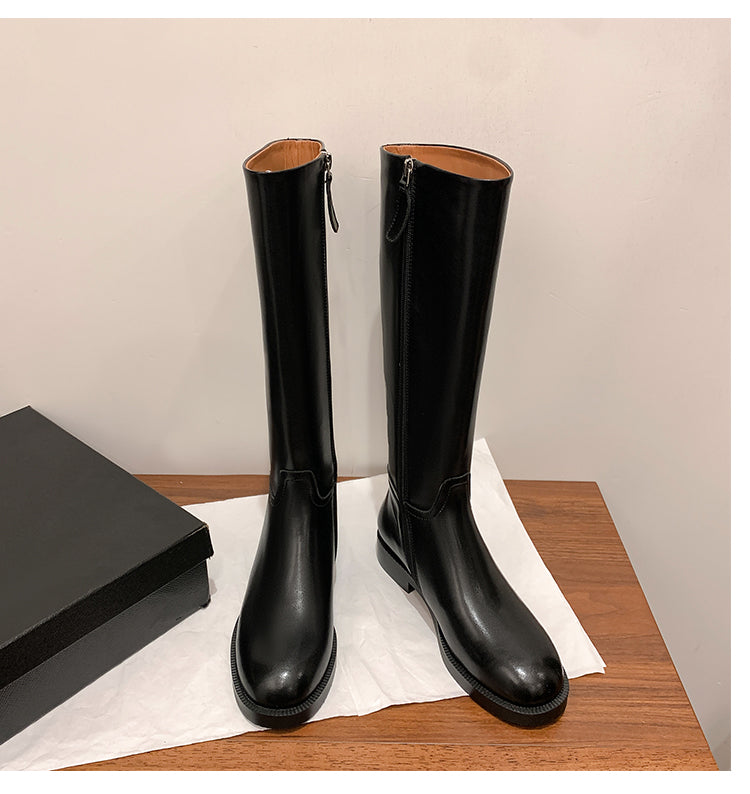 Karin Luna In Stock In-stock Basic Classic Timeless Round Toe Casual Riding Boots